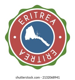 Signo del vector de sellado del mapa de insignias de Eritrea. Etiqueta de icono de diseño de marca de país de símbolo nacional. 