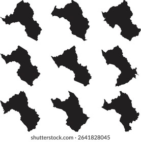 Eritrea black map silhouette vector style with white background