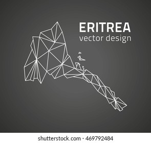 Eritrea black outline dark vector map
