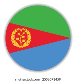 Eritrea circle flag logo icon computer vector illustration