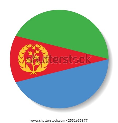 Eritrea circle flag logo icon digital vector illustration