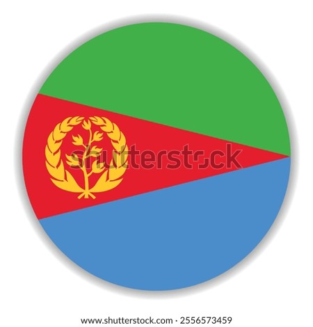 Eritrea circle flag logo icon computer vector illustration