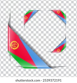 Eritrea corner national flag with shadow