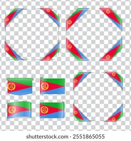 Eritrea corner national flag with shadow