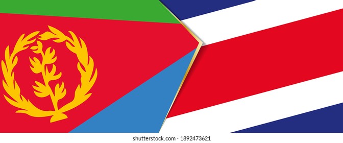 Eritrea and Costa Rica flags, two vector flags symbol of relationship or confrontation.