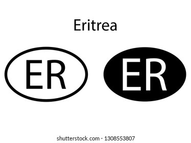 Eritrea country code icon.  Iso code country domain name.   ER - Eritrea abbreviated. vector