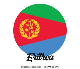 Eritrea country flag in circle vector illustration