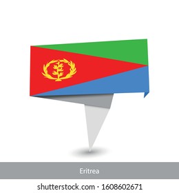 Eritrea Country flag. Folded ribbon banner flag. Flat flag vector illustration.