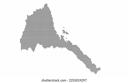 Mapa de puntos de Eritrea con textura gruesa al estilo de punto. Ilustración vector abstracta de un mapa de país con efecto de medio tono para infografía. 