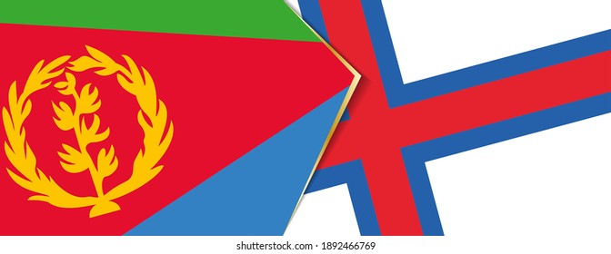 Eritrea and Faroe Islands flags, two vector flags symbol of relationship or confrontation.