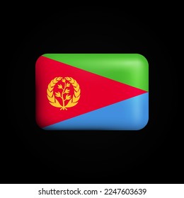 Eritrea Flag 3D Icon. National Flag of Eritrea. Vector illustration