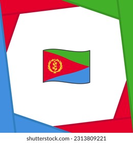 Plantilla de diseño de fondo de resumen de bandera de Eritrea. Afiche del Día de la Independencia de Eritrea en medios sociales. Banner de Eritrea