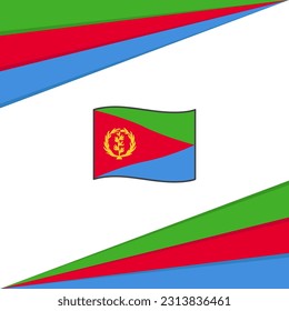 Plantilla de diseño de fondo de resumen de bandera de Eritrea. Afiche del Día de la Independencia de Eritrea en medios sociales. Diseño de Eritrea