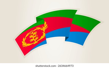 Bandeira da Eritreia em forma de fita abstrata, símbolo nacional da Eritreia. Este vetor é ideal para uso em eventos nacionais, Dia da Independência, competições desportivas internacionais.