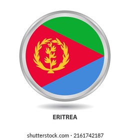 Icono de la bandera de Eritrea, botón, serie vectorial