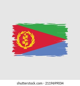 Bandera de Eritrea con fondo de pincel