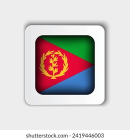 Eritrea Flag Button Flat Design