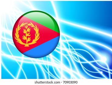 Eritrea Flag Button on Abstract Light Background Original Illustration