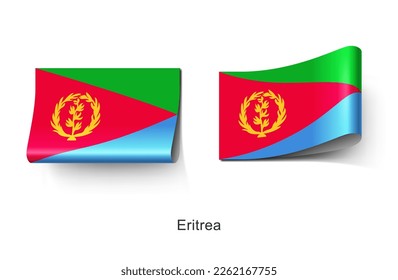 Eritrea Flag Clothing Label Tag. Illustration Flag of Eritrea ,Country in Africa. Fabric Label Tag Concept Vector.
