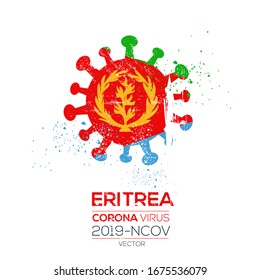 Eritrea flag with corona virus Symbol, (2019-nCoV), vector illustration.