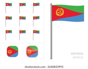 Eritrea Flag Country Waving Animation App Icon Vector