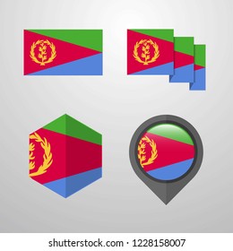 Eritrea flag design set vector