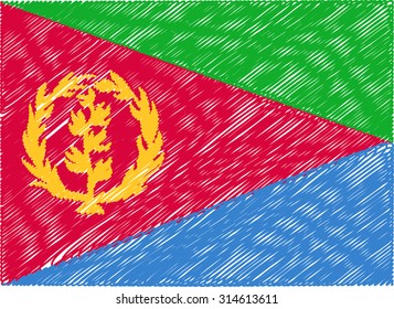 eritrea flag embroidered zigzag

