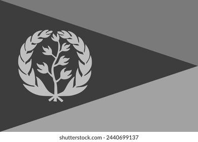 Eritrea flag - greyscale monochrome vector illustration. Flag in black and white