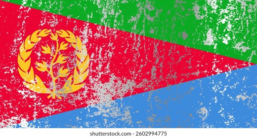 Eritrea flag with grunge effect.
