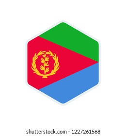 Eritrea flag. Eritrea hexagon flag.