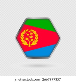 Bandera de Eritrea en un marco hexagonal.