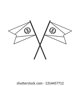 Eritrea flag icon in black outline flat design. Independence day or National day holiday concept.