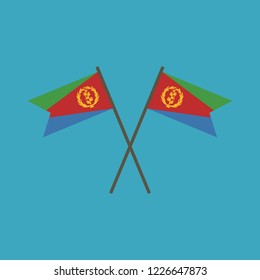 Eritrea flag icon in flat design. Independence day or National day holiday concept.