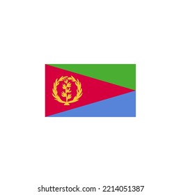 Eritrea flag icon flat style design. Eritrea flag vector illustration. isolated on white background.