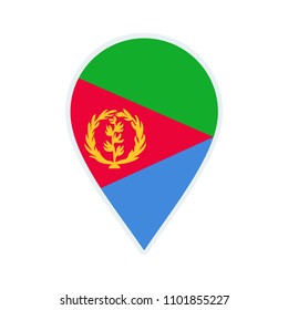 Eritrea flag icon. Travel icon. Travel destination of Eritrea. Eritrea badge. Flag badge.