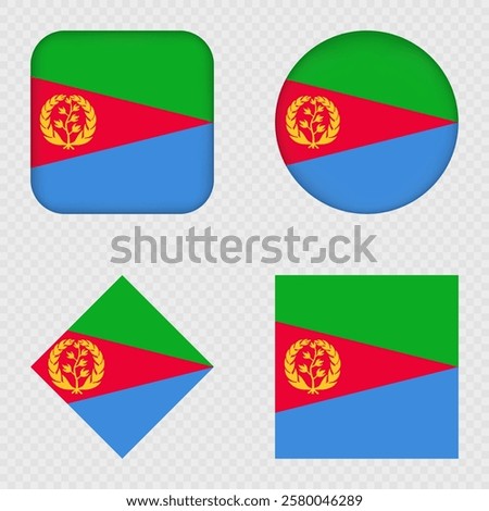 Eritrea Flag Icons Pack. Vector illustration.