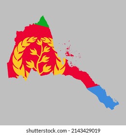 Bandera de Eritrea dentro del mapa eritreo bordea la ilustración del vector 