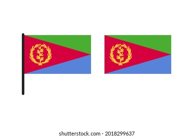 Eritrea-Flagge einzeln auf weißem Hintergrund