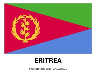 Eritrea flag isolated vector in official colors and Proportion Correctly. country's name label in bottom