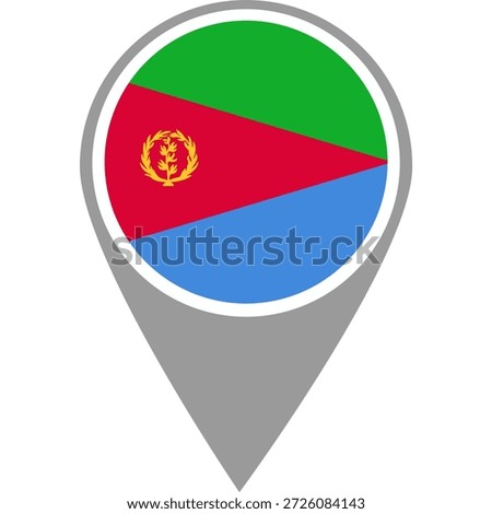 Eritrea flag location pin, Eritrea flag on location pin, Eritrea map pointer in high quality