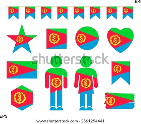 Eritrea flag logo. Isolated Eritrea flag on white background