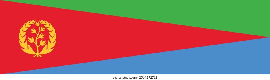 Eritrea flag long banner digital vector illustration