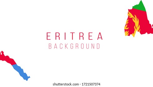 Fondo del mapa de la bandera de Eritrea. La bandera del país en forma de fronteras. Ilustración vectorial de material aislada en fondo blanco.