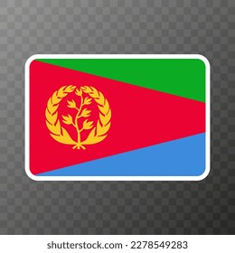 Bandera de Eritrea, colores oficiales y proporción. Ilustración vectorial.