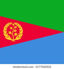 Eritrea Flagge, offizielle Farben. Vektorgrafik.