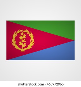 Eritrea flag on a gray background. Vector illustration