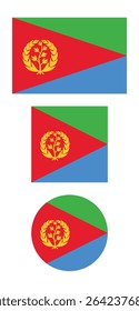 
Eritrea flag PNG vector. Eritrea square and round icon isolated on transparent PNG background. Eritrea flag icon.

