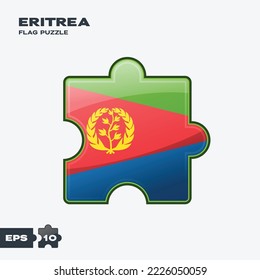 Eritrea flag puzzle pieces. vector illustration isolated on a white background
