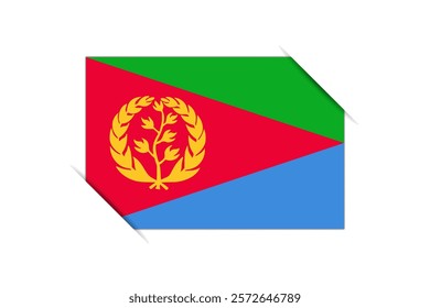 Eritrea flag - rectangle colorful flag representing a country cultural identity and heritage. The essence of national pride and unity. Attached by the corners in a paper album