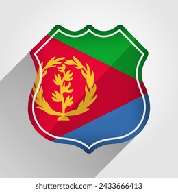 Eritrea Flag Road Sign Illustration
